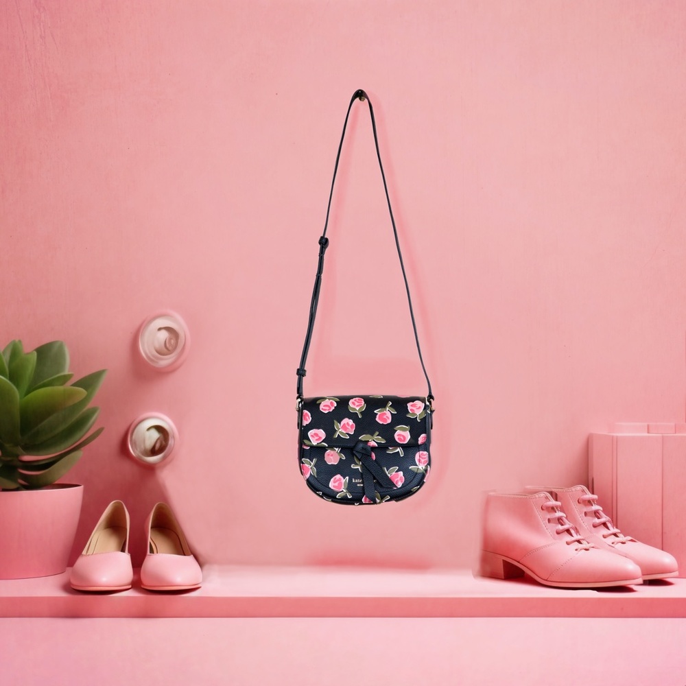 Kate Spade Ditsy Rose Medium Saddle Bag with Knot - Picture 7 of 7